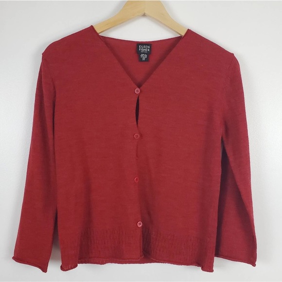 Eileen Fisher Sweaters - Eileen Fisher red cardigan, size PP